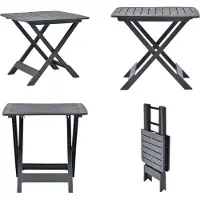 vidaXL Table de jardin pliante Anthracite 79 x 72 x 70 cm Plastique - Table - Tables - Table de bistrot