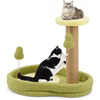 Costway Arbre à chat de 50cm de haut, arbre à chat en forme d'avocat, arbre de jeu avec lit pour chat, jouets à ressort & poteau à griffer en sisal, meuble pour chats Arbre à grimper