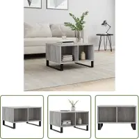 The Living Store Table basse Gris Sonoma 60x50x36,5 cm Bois composite
