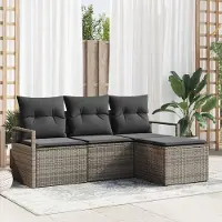 Prolenta Maison Exclusive - Ensemble de canapé 4 pièces, gris, en résine tressée