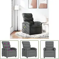 The Living Store Fauteuil de massage gris foncé Tissu
