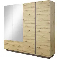 Furnlux Classic FURNLUX Armoire Arcade Noir 220cm / Couleur principale : Beige / Dimensions : 220 x 203 x 54 cm