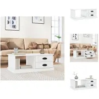 vidaXL Table basse blanche 90x50x35 cm Bois composite - Tables basses
