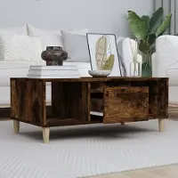 vidaXL Table basse Chêne fumé 90x50x36,5 cm Bois composite - Table basse - Table basse basse - Table