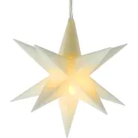 Spetebo Étoile de Noël 3D 12 cm avec minuterie - blanche - Étoile lumineuse décorative fonctionnant sur piles pour l'intérieur