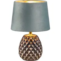 Reality Lampe de table - Vert - Vert gris - Jaune d'or - H 26 cm - Céramique - Velours