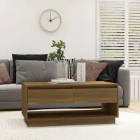 vidaXL Table basse aspect chêne brun 102,5x55x44 cm Bois composite - Table basse - Tables basses - Table de salon - Table basse