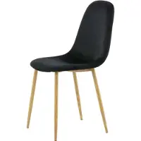Furnlux Classic FURNLUX Chaise de salle à manger Polar Black Und Oak 44cm / Hauptfarbe : Schwarz / Abmessungen : 44 x 53 x 88 cm