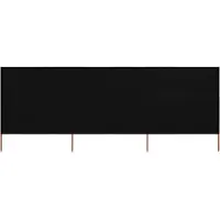 Syfax Paravent 3 panneaux Tissu 400 x 120 cm Noir
