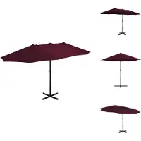 vidaXL Parasol avec mât en aluminium 460 x 270 cm rouge bordeaux - Parasols & Protection solaire