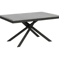 Ityhome - Table extensible 160/420X90 cm Karida Evolution gris béton cadre et pieds anthracite