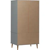 Syfax Garde-robe MOLDE Gris 90x55x175 cm Bois massif de pin