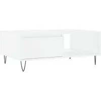 Syfax Table basse blanc 90x60x35 cm bois d'ingénierie