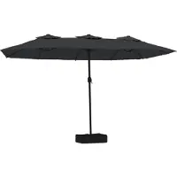 Syfax Parasol de jardin à double tête noir 449x265 cm