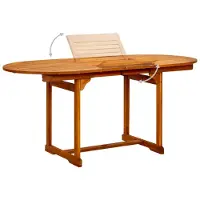 Syfax Table à dîner de jardin (120-170)x80x75 cm Bois d'acacia massif