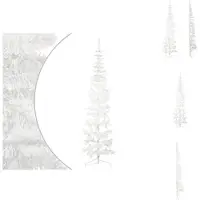 vidaXL Semi-sapin de Noël artificiel avec support Svelte Blanc 240 cm - Sapins de Noël