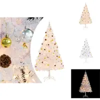 vidaXL Sapin de Noël artificiel avec éclairage & boules blanc 210 cm - Sapins de Noël