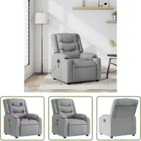 The Living Store Fauteuil de massage gris clair Tissu