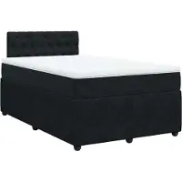 Syfax Sommier à lattes de lit avec matelas noir 120x190 cm velours
