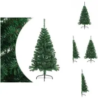 vidaXL Semi-sapin de Noël artificiel avec support Vert 150 cm PVC - Sapins de Noël