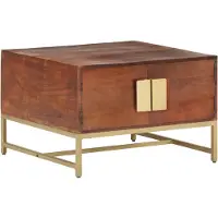 Prolenta Maison Exclusive - Table basse brun miel 67 x 67 x 45 cm en bois massif d'acacia