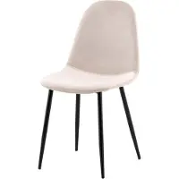 Furnlux Classic FURNLUX Chaise de salle à manger Polar Creme Und Black 44cm / Hauptfarbe : Beige / Dimensions : 44 x 53 x 88 cm