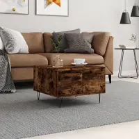 Prolenta Maison Exclusive - Table basse en chêne fumé 55x55x36,5 cm Matériau dérivé du bois