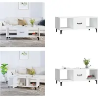vidaXL Table basse blanche 102x50x40 cm Bois composite - Table basse - Tables basses - Table d'appoint - Table de salon