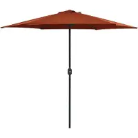 Syfax Parasol de jardin et mât en aluminium 270x246 cm Terre cuite
