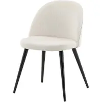Furnlux Classic FURNLUX Chaise de salle à manger Velvet Creme Und Black 50cm / Hauptfarbe : Beige / Dimensions : 50 x 57 x 77 cm