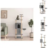 vidaXL Arbre à chat avec colonnes à griffer en sisal gris clair 153 cm - Arbres à chat