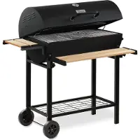 BBQ-Toro Chariot de barbecue au charbon de bois | Chariot de barbecue au charbon de bois Premium mobile, thermomètre inclus, barbecue fumoir