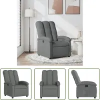 The Living Store Fauteuil relax gris foncé Tissu