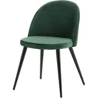 Furnlux Classic FURNLUX Chaise de salle à manger velours vert émeraude et noir 50cm / Hauptfarbe : Grün / Abmessungen : 50 x 57 x 77 cm