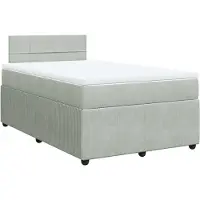 Syfax Sommier à lattes de lit et matelas gris clair 120x190cm velours