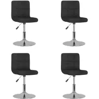 Syfax Chaises pivotantes à manger lot de 4 Noir Tissu