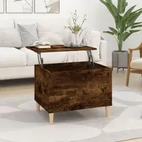 vidaXL Table basse chêne fumé 60x44,5x45 cm Bois composite - Table basse - Tables basses - Table d'appoint - Table de salon