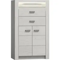Mirjan 24 Commode CHALAPATA avec éclairage LED – largeur 76 cm, chêne kraft blanc