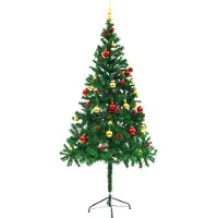 Prolenta Maison Exclusive - Sapin de Noël artificiel avec lumières et boules, vert, 180 cm