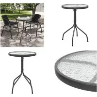vidaXL Table de jardin Ø50x71 cm en acier anthracite - Table de jardin - Tables de jardin - Table ronde - Table d'extérieur