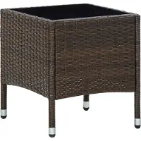 Syfax Table de jardin Marron 40x40x45 cm Résine tressée