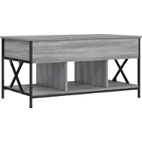 Syfax Table basse sonoma gris 100x55x50 cm bois d'ingénierie et métal