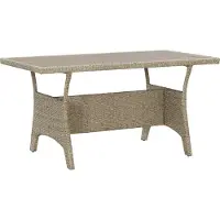 Syfax Table de jardin Gris 120x70x66 cm Résine tressée