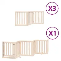 Syfax Barrière pour chien porte pliable 15 panneaux bois de peuplier