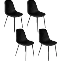 Home Deco Factory Lot de 4 Chaises - - Amber -Polyuréthane- Confortables - Noires