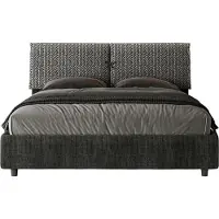 Ityhome - Lit coffre rembourré 160x200 tissu Aragona 8 bleu Mados