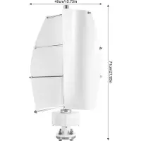 StarTech.com Éolienne - Éolienne à axe vertical - 100 W - 12 V - Contrôleur IP67 - Silencieuse 62 dB - Blanche
