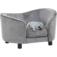 Syfax Canapé pour chien Gris 69x49x40 cm Peluche