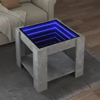 Prolenta Maison Exclusive - Table basse LED gris béton 53x53x45 cm Matériau dérivé du bois