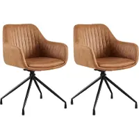 CLP Lot de 2 chaises de salle à manger Welby Vintage - marron foncé